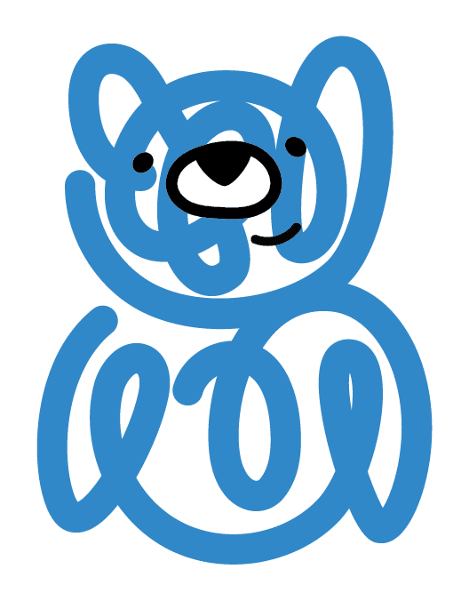 Brainy Bears hand-drawn blue bear mascot